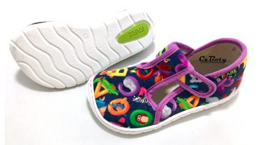 Dětské barefoot papuče na suchý zip Fare 5102491